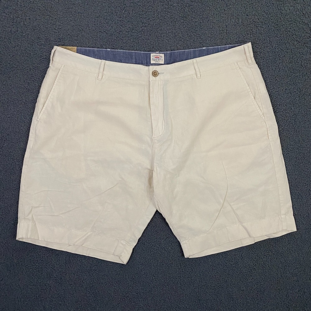 Faherty Malibu‎ Shorts Mens size 40 Cotton Linen Chino Beach Preppy Yacht NWT